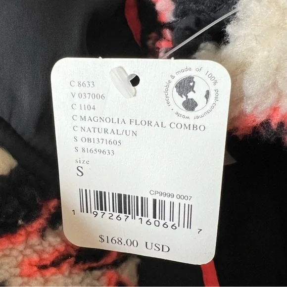 NWT Free People Hit The Slopes Rocky Ridge Sherpa Pullover Magnolia Floral Combo - Picture 8 of 8